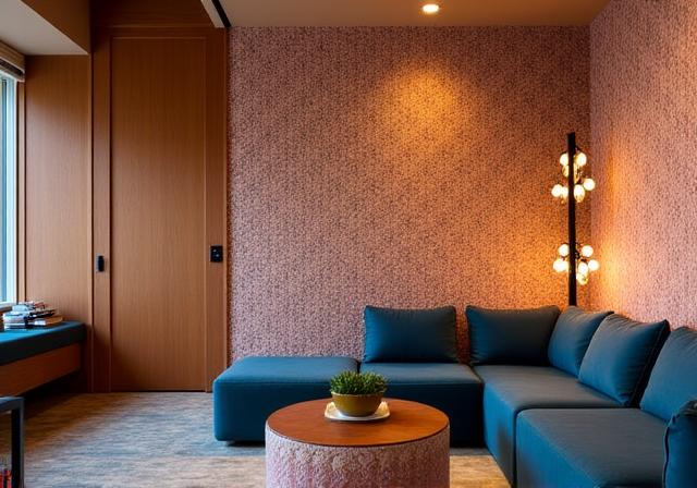 Boutique hotel custom printed wallcoverings