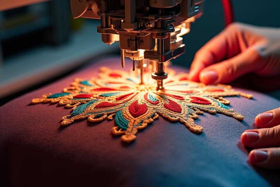 Custom embroidery process for luxury cushions