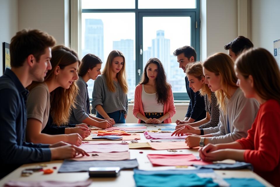 Textile design team in creative studio Toronto